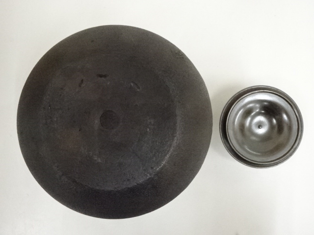  角谷莎村造　鶴首釜（共箱）